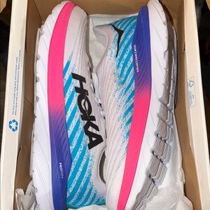 Hoka Men's Athletic Shoes in White, Blue & Pink